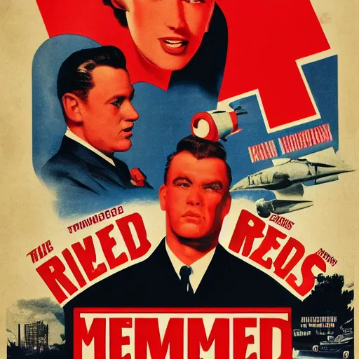 Prompt: poster of the movie : the red menace, 5 0 s style, ultra high detail, photorealistic, 8 k