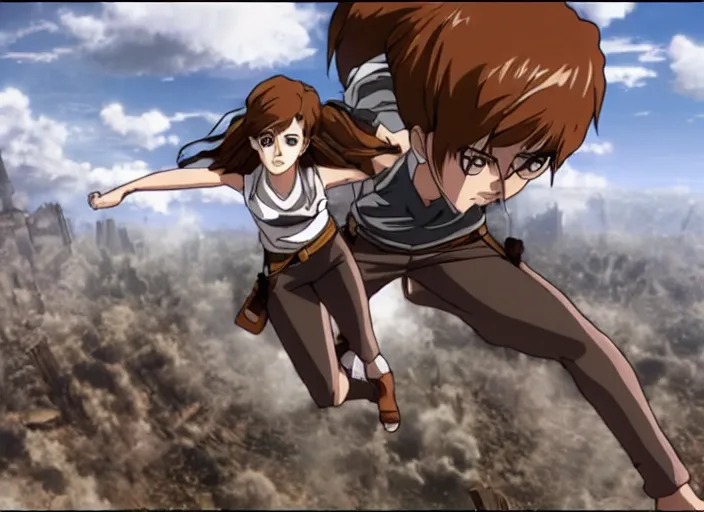 emma watson in attack on titan ( tv ), anime by wit, Stable Diffusion