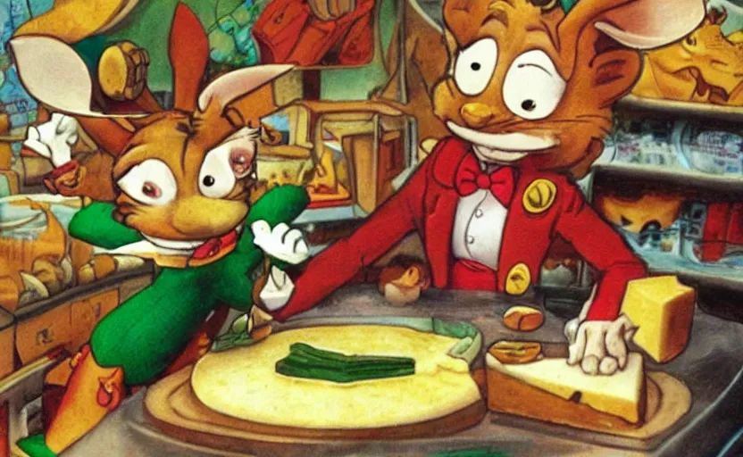 Image similar to “ geronimo stilton, on the cheese planet ”