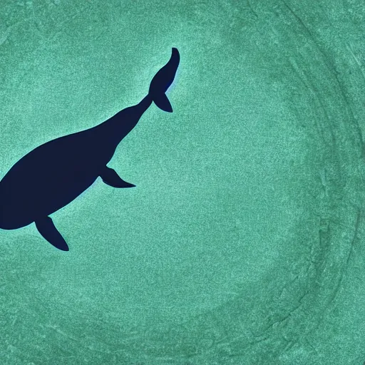 Image similar to photo of a microscopic green whale