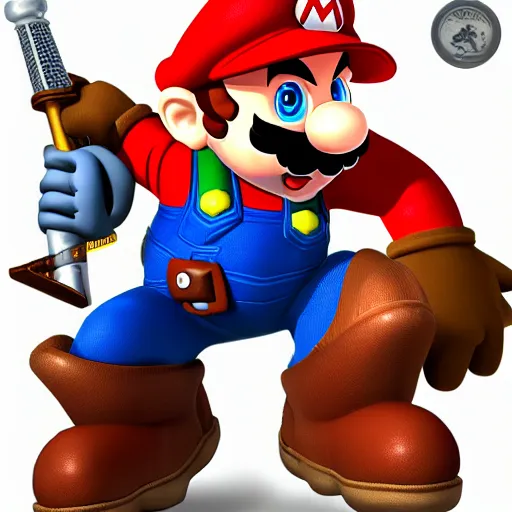 Prompt: mario as The Witcher