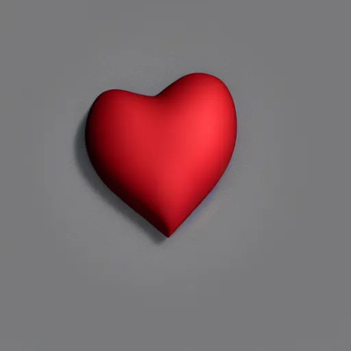 Image similar to 3d render of a red clay heart shape in the middle of a gray sheet of paper, range of pastel colors on the left side