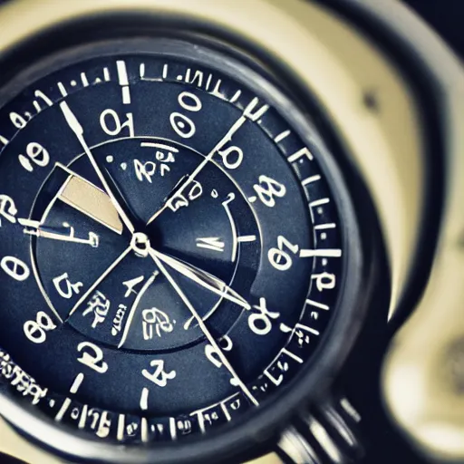 Image similar to a close-up photo of a aviator wristwatch, 4k, macro