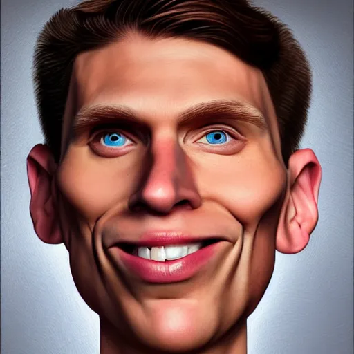 Image similar to Caricature portraits done of Jerma, realistic, hyperrealistic, very realistic, highly detailed, very detailed, extremely detailed, detailed, oil painting, digital art, trending on artstation