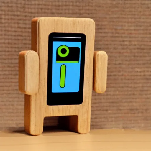 Prompt: wooden android