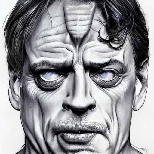 Image similar to steve buscemi as bruce banner turning into the hulk, multiple transformation phases, concept art, by artgerm and luis royo