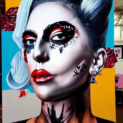 Image similar to a sculpture of Lady Gaga, by Sandra Chevrier