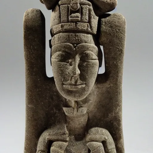 Image similar to ancient aztec, ancient mayan, stone statue, stone sculpture, The Wise Sister