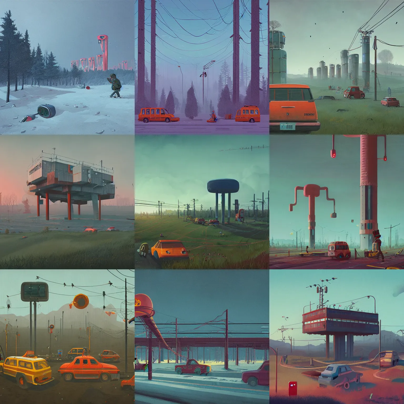 Prompt: simon stalenhag