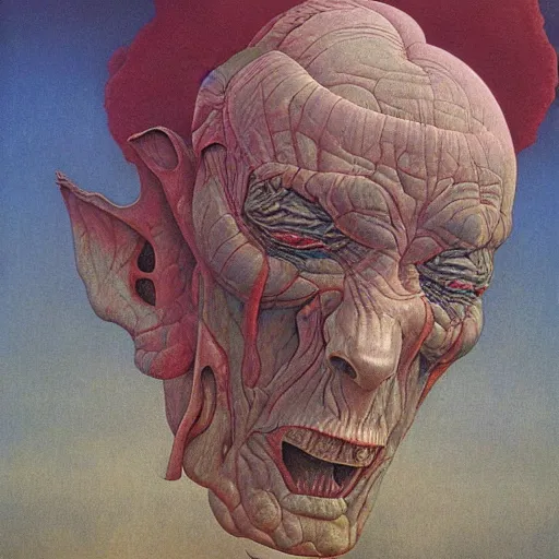 Prompt: Zdzisław Beksiński by Gerald Brom