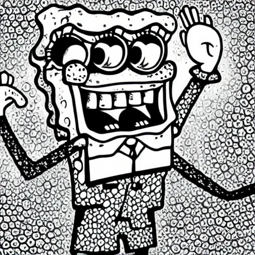 Image similar to spongebob in the style of junji ito illustration 4k