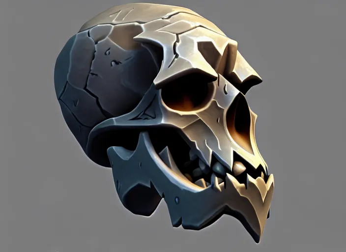 Image similar to wraith skull, stylized stl, 3 d render, activision blizzard style, hearthstone style