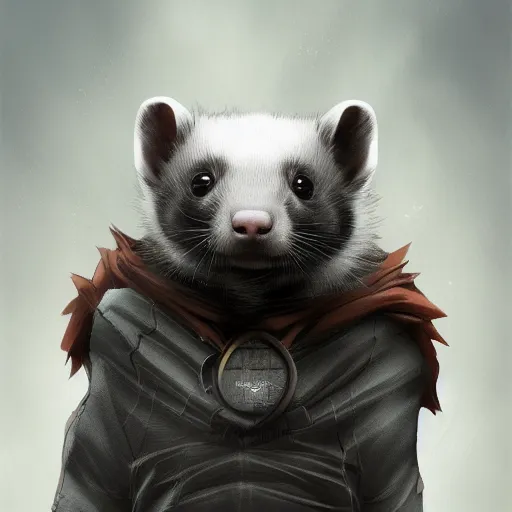 Image similar to A ferret is Batman, hyperdetailed, artstation, cgsociety, 8k