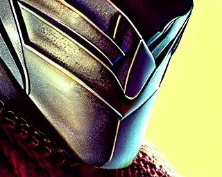 Image similar to a photorealistic 3D render portrait of sauron the dark lord wearing armor made of iron, unreal engine, octane render, cinematic lighting, a sense of evil, hard surface character concept art, dark fantasy character design, hyper realism, high detail, depth of field, stunning vfx, smooth gradients, high contrast, cgsociety