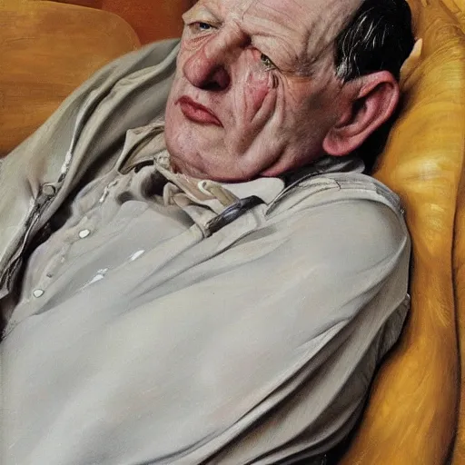 Prompt: high quality high detail painting by lucian freud, hd, buzz osborn