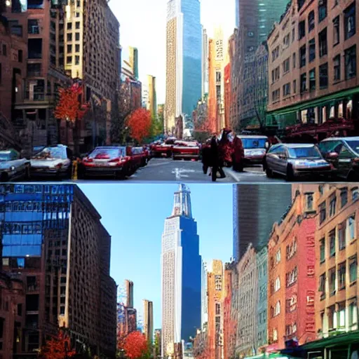 Prompt: before and after new york city