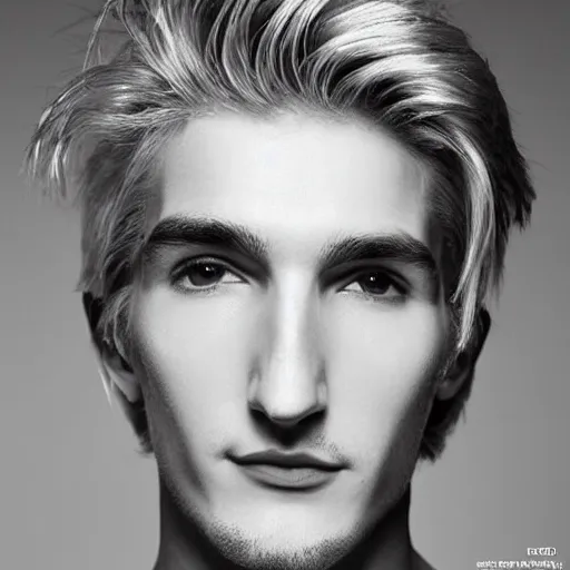 Image similar to really handsome gigachad xqc, beauty magazine photograph