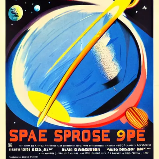 Prompt: space probe, 1 9 6 0 poster