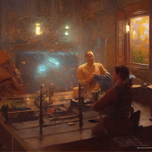Image similar to detailed cinematic wide shot of technological osasis, ultra realistic, spring light, painting by gaston bussiere, craig mullins, j. c. leyendecker
