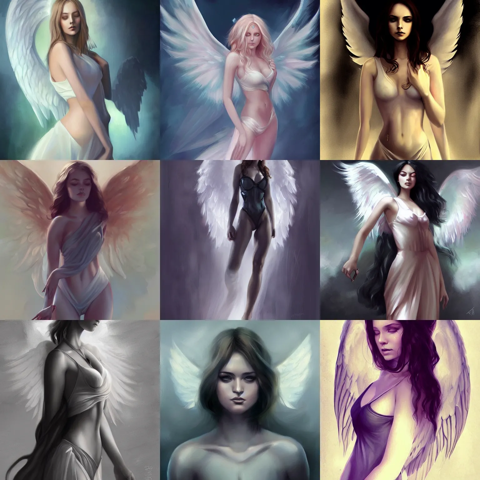 Prompt: a full body beautiful charlie bowater painting of an angel