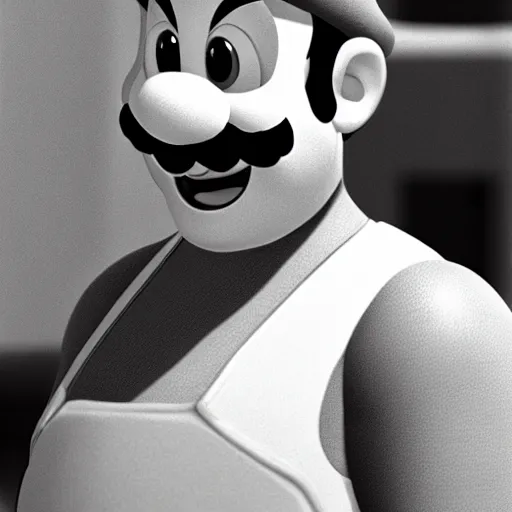 Image similar to mario ( super mario bros ) without facial hair, fully shaved