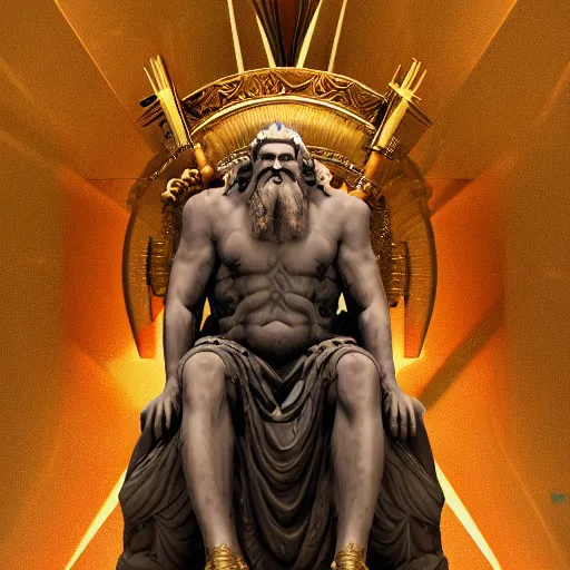 Image similar to Digital painting of Zeus on a throne, hyperdetailed, artstation, cgsociety, 8k