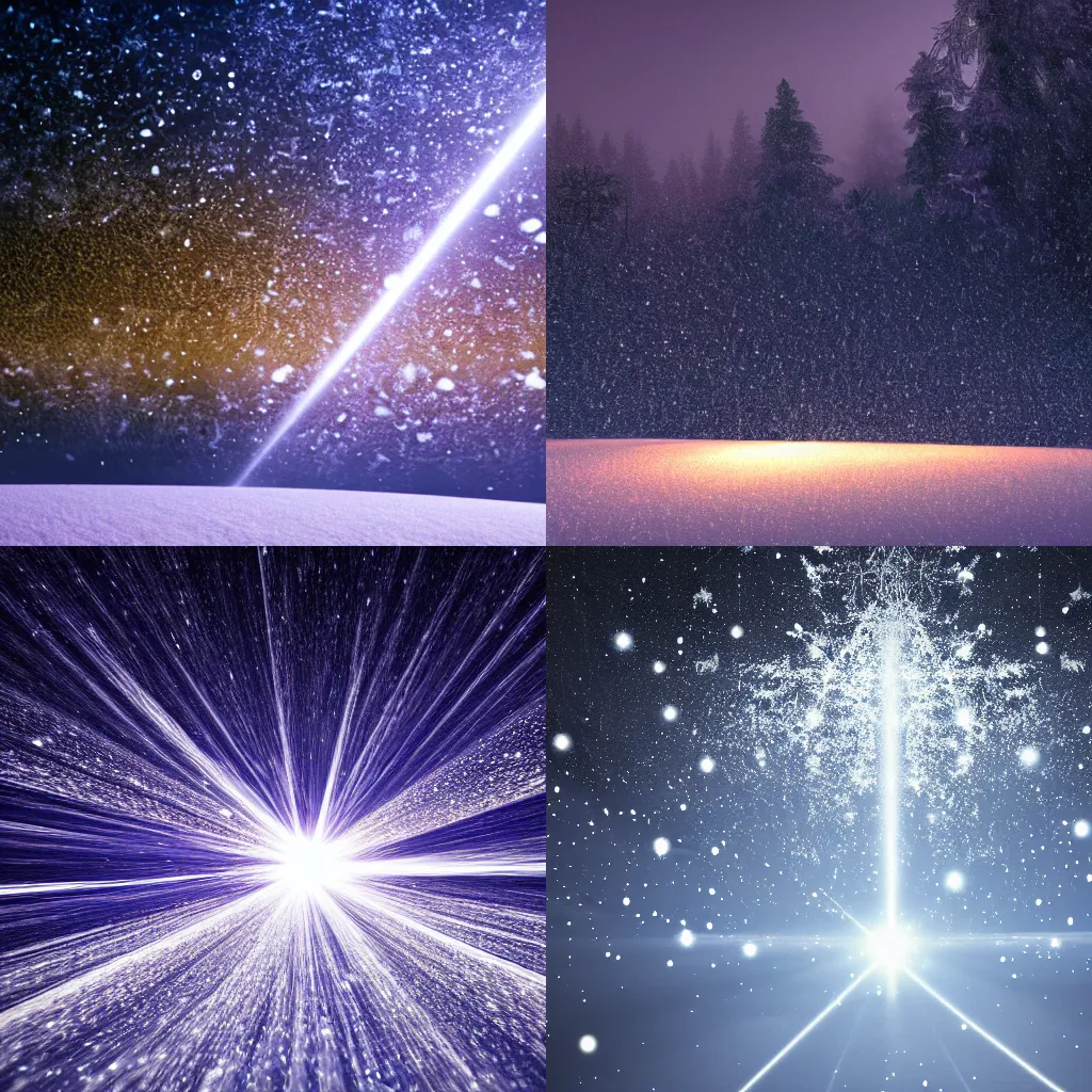 Prompt: Particles of light fall beautifully like snow, dreamlike, 4k hd