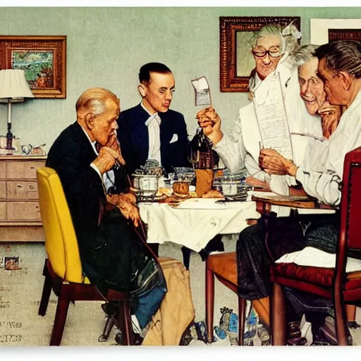 Image similar to the art of the deal by norman rockwell