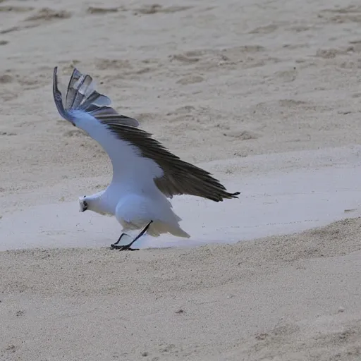 Prompt: majestic bird made with sand melting in spacetime