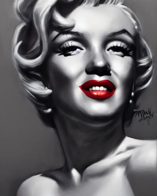 Image similar to charcoal portrait of Marilyn Monroe by Mandy Jurgens and Richard Schmid