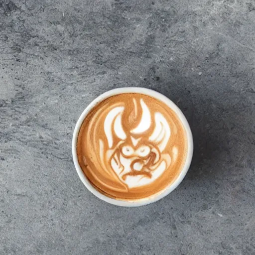 Image similar to photo, asian dragon as latte art
