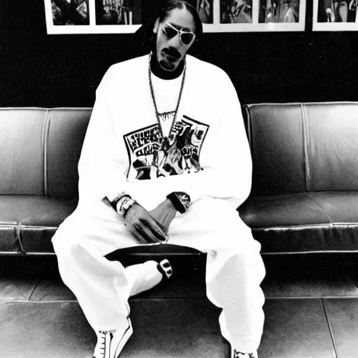 Image similar to 90's photo of snoop Dogg looking annoyed by the photographer