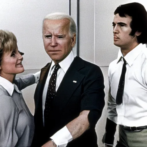 Image similar to a tv still of joe biden starring in debbie does dallas (1978)