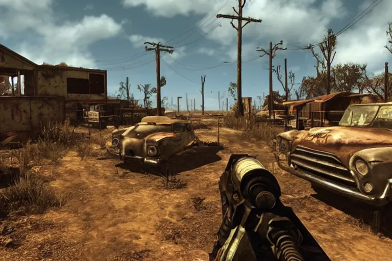 Image similar to Fallout game set in the Australian Outback