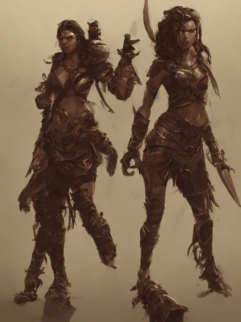 Image similar to warrior woman, by disney concept artists, blunt borders, rule of thirds