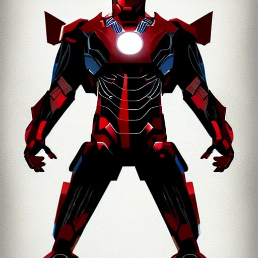 Image similar to hybrid between batman and iron man, comic, illustration, digital art, concept art