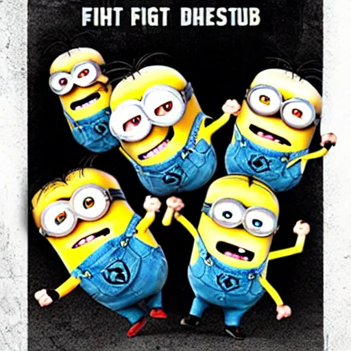 Image similar to fight club movie with minions