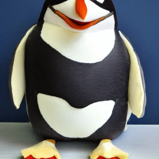 Prompt: a fat stubby penguin stuffed animal