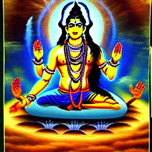 Prompt: lord shiva creating the multiverse