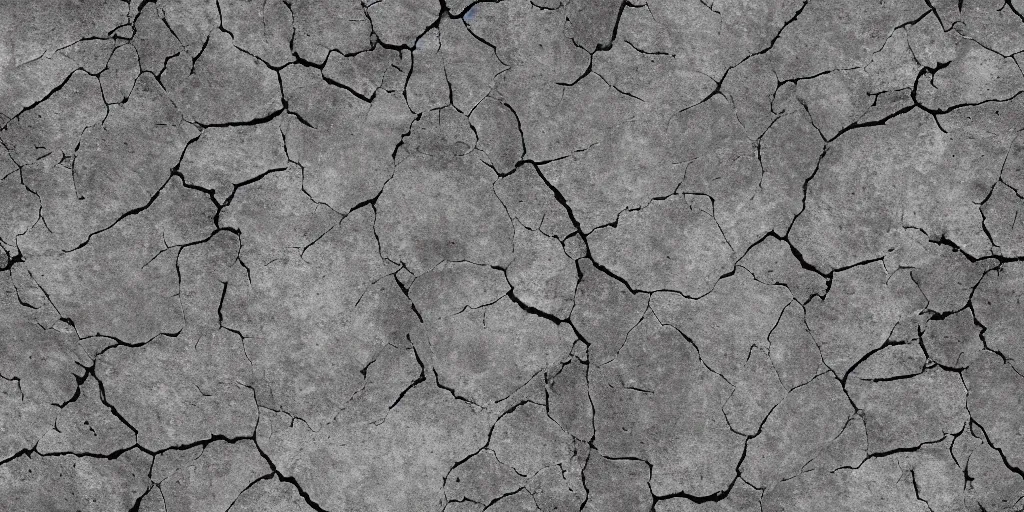 Prompt: Cracked concrete texture for video game