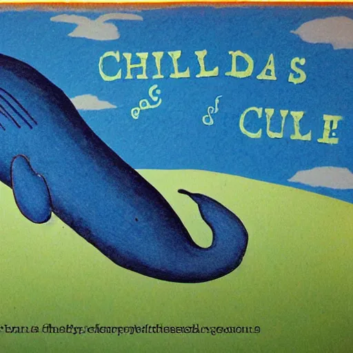 Image similar to children\'s book art of a whale, cute