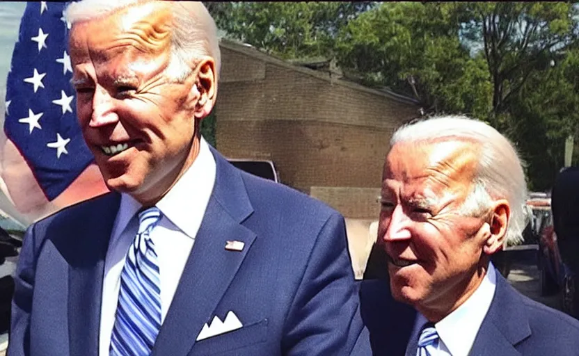 Image similar to low quality footage of joe biden slapping my grandma and running away, back camera, walmart parking lot, camera flash is so bright, uncomfortable, viral, leaked footage, viral on twitter, viral on instagram, viral photo