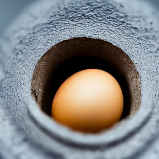 Image similar to a hamster emerging from a half cracked egg shell, close up, dslr