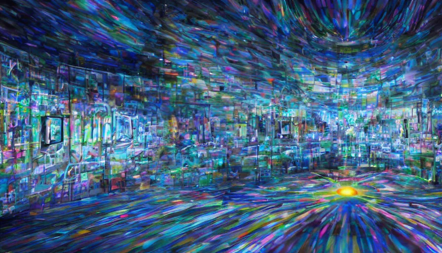Image similar to a backdrop for a tv show about experimental music and art, ultra - realistic, 4 k, color, trending on artstation