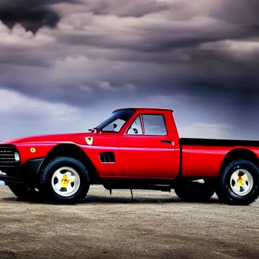 Image similar to a Ferrari pickup truck