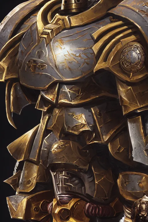 Image similar to armor portrait heros warhammer 4 0 k horus heresy fanart - the primarchs emperor by johannes helgeson animated with vfx concept artist & illustrator global illumination ray tracing hdr fanart arstation zbrush central hardmesh 8 k octane renderer comics stylized