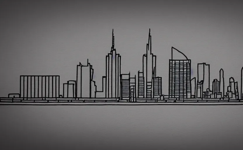 Image similar to minimalist drawing of frankfurt skyline