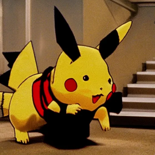 Image similar to pikachu plays bruce willas in die hard