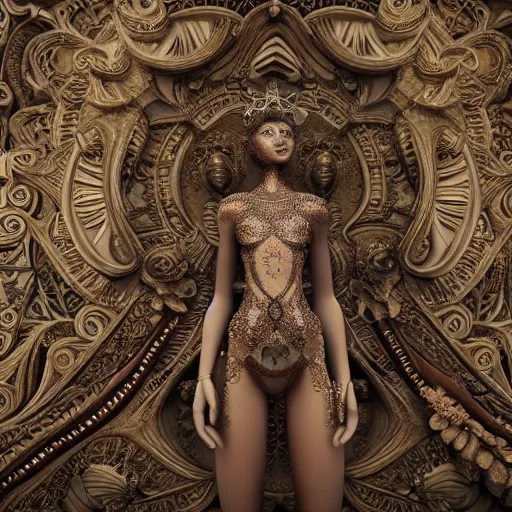 Image similar to princess, torso, ornate, breathtaking, surreal, intricate, detailed, octane render 4 k