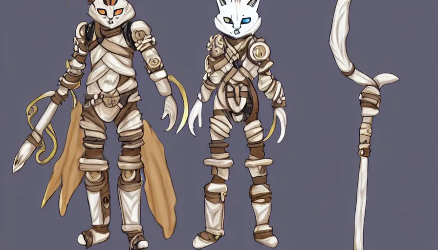 Image similar to warforged druid anime cat boy